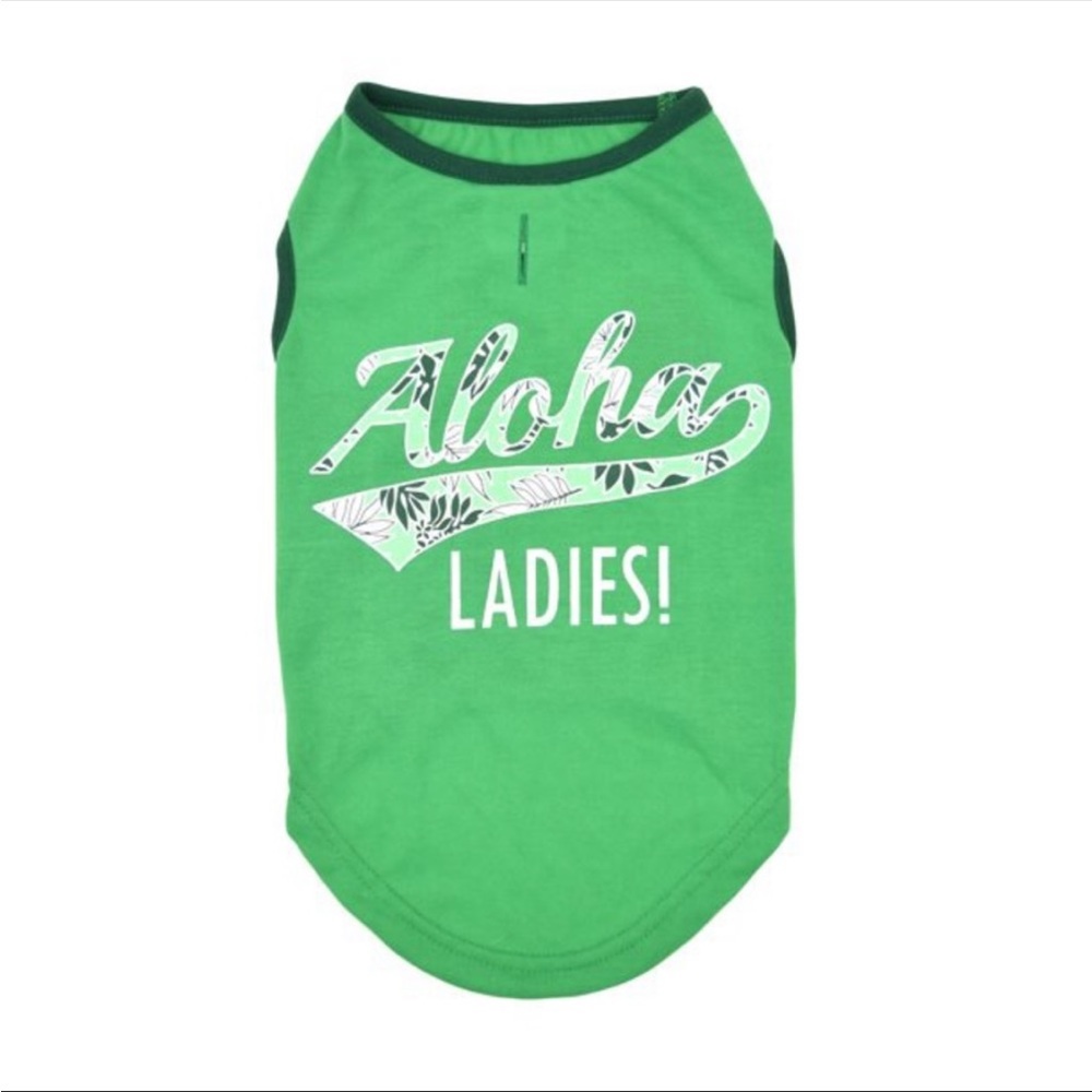 NWT Vibrant Life "Aloha Ladies" Dog Tank Top Green Floral Size Medium - Picture 8 of 9